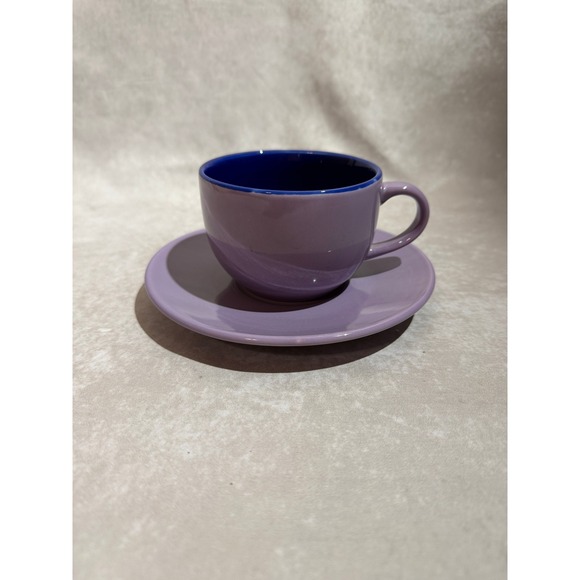 Gourmet Expressions Other - Gourmet Expressions Lavender Purple and Cobalt Blue Cup and Saucer Set Ceramic